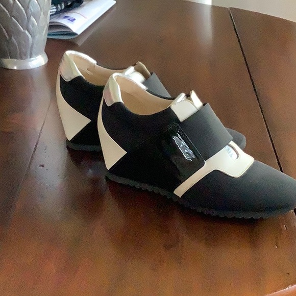 Passione di Gina multi leather slip on wedge sneaker - Picture 2 of 4